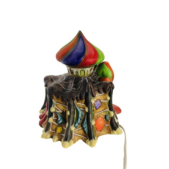 Spooky Hollow SPIDER CIRCUS Tent Halloween Blink Light House Bisque Vintage - Picture 3 of 12
